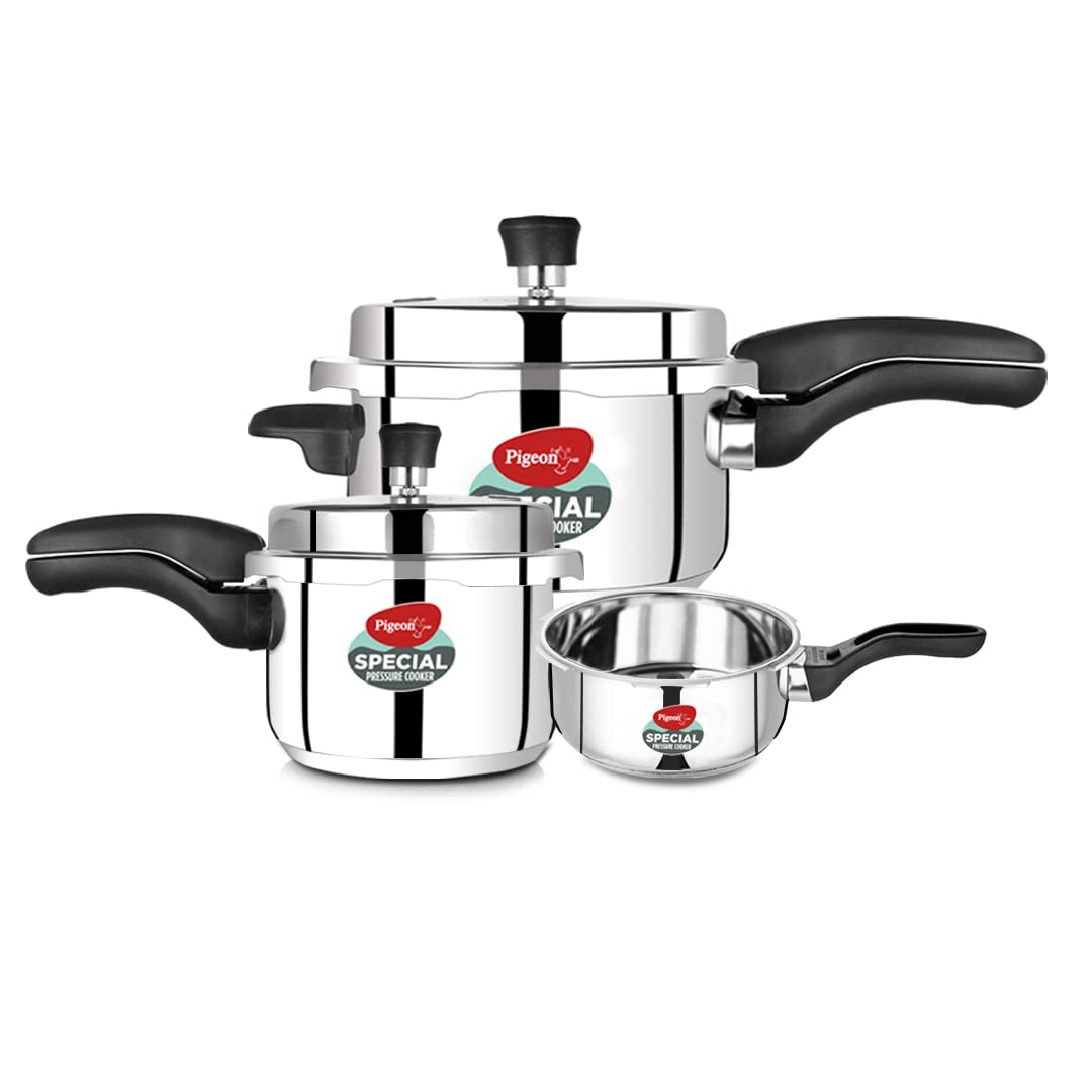 Pigeon By Stovekraft Special Stainless Steel Pressure Cooker Combo Pack