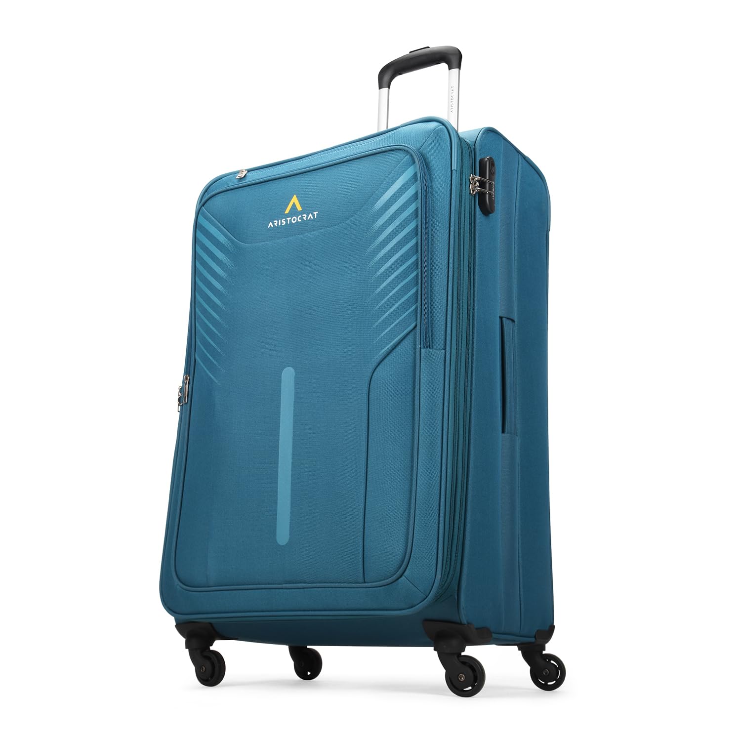 Aristocrat Skyway 79 cm Large Soft Check-in Spinner Luggage (Dazzling Teal Blue)